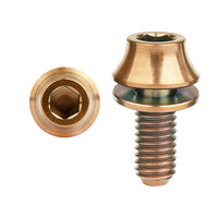 Wanyifa Titanium Bolt M5x12mm Hex Head with No-shedding Washer Screw for Bike Bottle Holder Bicycle Water Bottle Cage