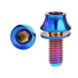 Wanyifa Titanium Bolt M5x12mm Hex Head with No-shedding Washer Screw for Bike Bottle Holder Bicycle Water Bottle Cage