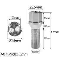 Wanyifa Titanium Bolt M14xP1.5mm Car Wheel Bolt Nut for BMW E21 E30 E36 E46 E90 E91 E92 E93 3 Series