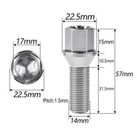 Wanyifa Titanium Bolt M14 Pitch 1.5mm Car Wheel Screw for BMW E21 E30 E36 E46 E90 E91 E92 E93 3 Series