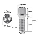 Wanyifa Titanium Bolt M14 Pitch 1.5mm Car Wheel Screw for BMW E21 E30 E36 E46 E90 E91 E92 E93 3 Series