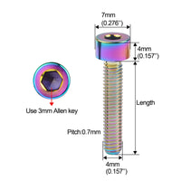 Wanyifa Titanium Bolt M4x10 12 15 20mm Socket Cap Hex Allen Head Screws Model Fittings