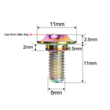 Wanyifa Titanium Bolt M5 Bicycle Brake Clamp Screw for Road Mountain MTB Bike Brake Shoes C Clamp Brake Pad