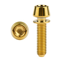 Wanyifa Titanium Bolt M5x16 18 20mm Taper Allen Hex Head with Non-Shedding Washer Screw for Bicycle Stem Parts