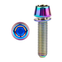 Wanyifa Titanium Bolt M5x16 18 20mm Taper Allen Hex Head with Non-Shedding Washer Screw for Bicycle Stem Parts