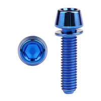 Wanyifa Titanium Bolt M5x16 18 20mm Taper Allen Hex Head with Non-Shedding Washer Screw for Bicycle Stem Parts
