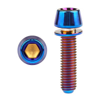Wanyifa Titanium Bolt M5x16 18 20mm Taper Allen Hex Head with Non-Shedding Washer Screw for Bicycle Stem Parts