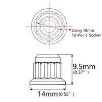 Wanyifa Titanium Nut M6 High Type Flange 12-Point Nylon Lock Nut for Bicycle Motorcycle Car Ti Fastener