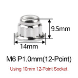 Wanyifa Titanium Nut M6 M8 M10 M12 High Type Flange Nylon Lock Nuts for Bicycle Motorcycle Car Ti Fastener