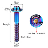 Wanyifa Titanium Bolt M6x10 12 15 20 25 30 35mm Butterfly Umbrella Torx T30 Head with Logo Screw for Bike Motorcycle Car