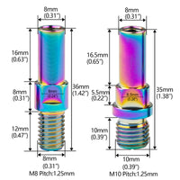 Wanyifa 2pcs Titanium Bolt M8 M10 Bike Brake Post V-Brake Bosses V Brake Seat For Bicycle Pitch 1.25mm