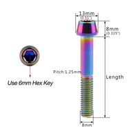 Wanyifa Titanium Bolt M8x15 20 25 30 35 40 45 50mm Taper Hex Allen Key Head Screw For Bicycle Motorcycle Car
