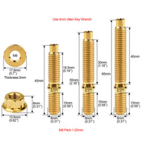 Wanyifa Titanium Exhaust Manifold Stud M8/M10x45 54 55 65mm Screw Nut Washer Set Pitch 1.25mm for Motorcycle Toyota Exhaust Pipe Parts