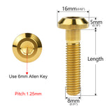 Wanyifa Titanium Bolt M8x15 20 25 30 35 40mm Flat Truss Hex Head Screw for Bicycle Motorcycle Brake