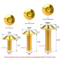 Wanyifa Titanium Bolt M4/M5/M6x10 12 15 20 25 30 35mm Umbrella Torx Head Screw for Bike Motorcycle Disc Brake Ti Fasteners