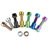 Wanyifa Titanium Bolt 2pcs M5x16 18 20mm Hex Head with Washer Screws & 2pcs M5 Steerer Clamp Nuts Set for Bicycle Stem Handlebar Front Fork Locking Fastener Sets