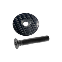 Wanyifa Titanium Bolt M6x35mm + 1 1/8" CNC 3K Carbon Fiber Stem Top Cap Gloss/Matte for Road Mountain Bike Cycling Parts