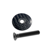 Wanyifa 1 1/8" CNC 3K Carbon Fiber Glossy/Matte Road Mountain Bike Cycling Stem Top Cap+Titanium Bolt M6x35mm
