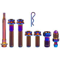 Wanyifa Titanium Bolt 2pcs M8x40mm Bolts+2pcs M8x20mm Bolts+1pcs Caliper Pin With Clip+1pcs Oil Drain Screw+1pcs Oil Pipe Screw For Brembo Modificated Screws Kit 7pcs