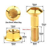 Wanyifa Titanium Bolt M8x33mm Motorcycle Sprocket Rear Chain Disc Screw Chainwheel Chain Disk Plate Ti Screws Nuts Set Chainring Fastener