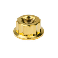 Wanyifa Titanium Nut M5 M6 M8 M10 M12 External 12-Point Flange Nut CNC for Bike Motorcycle Car