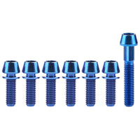 Wanyifa Titanium Bolt Set 1pc M6x35mm Taper/Cap Hex Head Screw+6pcs M5/M6x16 18 20mm Taper Hex Head with No-shedding Washer Screws for Bicycle Upgarde Set Kits