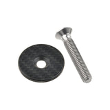 Wanyifa Titanium Bolt M6x35mm + 1 1/8" CNC 3K Carbon Fiber Stem Top Cap Gloss/Matte for Road Mountain Bike Cycling Parts