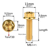 Wanyifa Titanium Bolt M6x10 15 20 25 30 35 40 45 50mm Flange Torx Head Screw For Bike