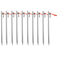 Wanyifa Titanium Alloy High Strength Tent Pegs 165mm 250mm Stakes With Rope For Camping Outdoor Ground 6/10pcs