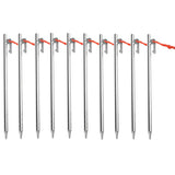 Wanyifa Titanium Alloy High Strength Tent Pegs 165mm 250mm Stakes With Rope For Camping Outdoor Ground 6/10pcs