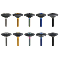 Wanyifa Titanium Bolt M6x35mm + 1 1/8" 3K Carbon Fiber Glossy/Matte Road Mountain Bike Cycling Headset Stem Top Cap