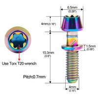 Wanyifa Titanium Bolt M4x15.3mm Taper Torx Head Screw With Washers For Ritchey C260 Bicycle Stem